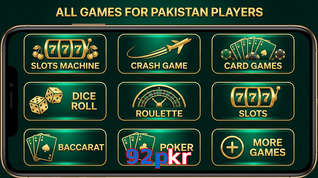 Main screen of 92Pkr games page for PK players
